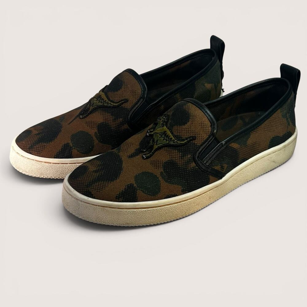 COACH C115 Rexy Dino Dinosaur Camo Slip On Sneakers Mens 8.5 G3864